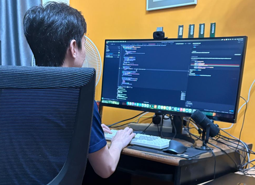 The founder coding his thing